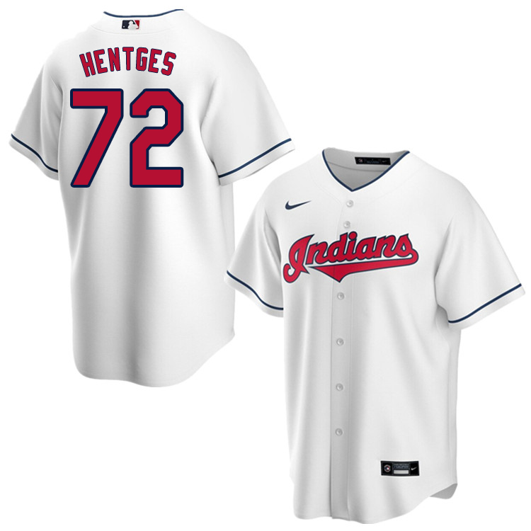 Nike Men #72 Sam Hentges Cleveland Indians Baseball Jerseys Sale-White